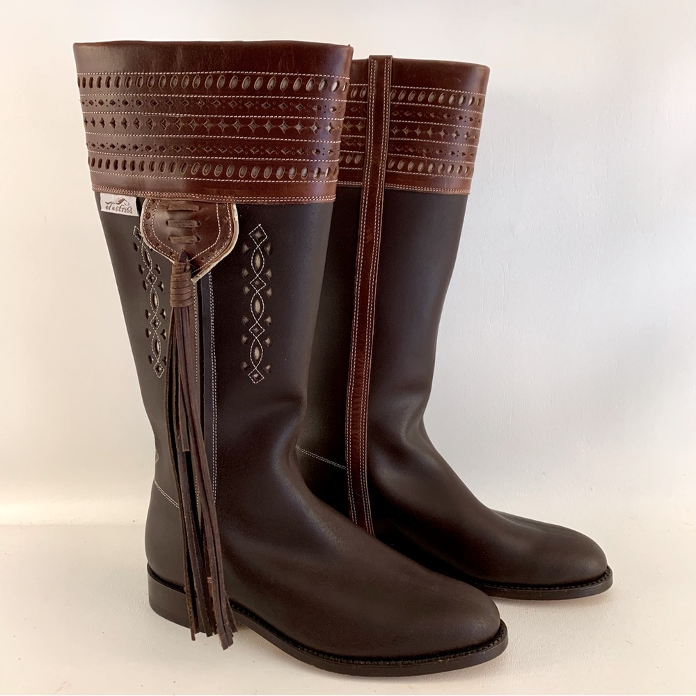 El Estribo Brown Leather Boots